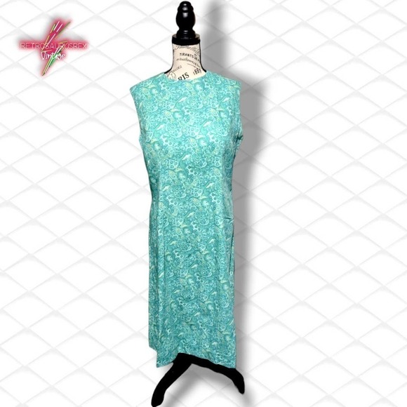 Vintage 1960's Retro Paisley Mod Pencil Skirt Dress - Picture 7 of 9